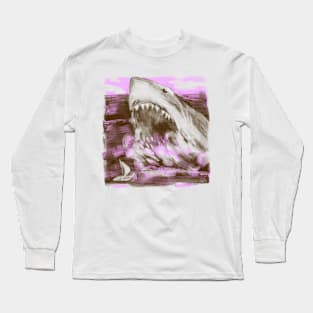 Pink purple shark Long Sleeve T-Shirt